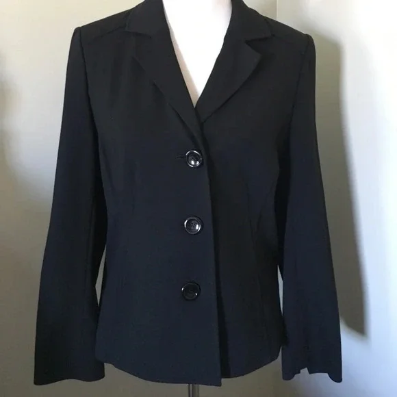 TALBOTS Black Knit Blazer, EEUC - Picture 2 of 8